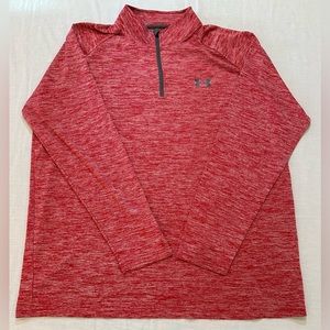 Under Armour Mens Heat Gear Pullover 1/4 Zip Performance Loose Fit Red Size XL